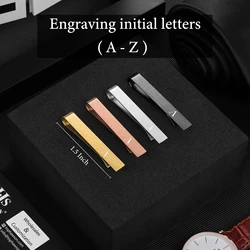 1.5 Inch Tie Clips for Men Personalized Initial Tie Bar,Suitable for Wedding Anniversary Business and Daily Life for Skinny Tie