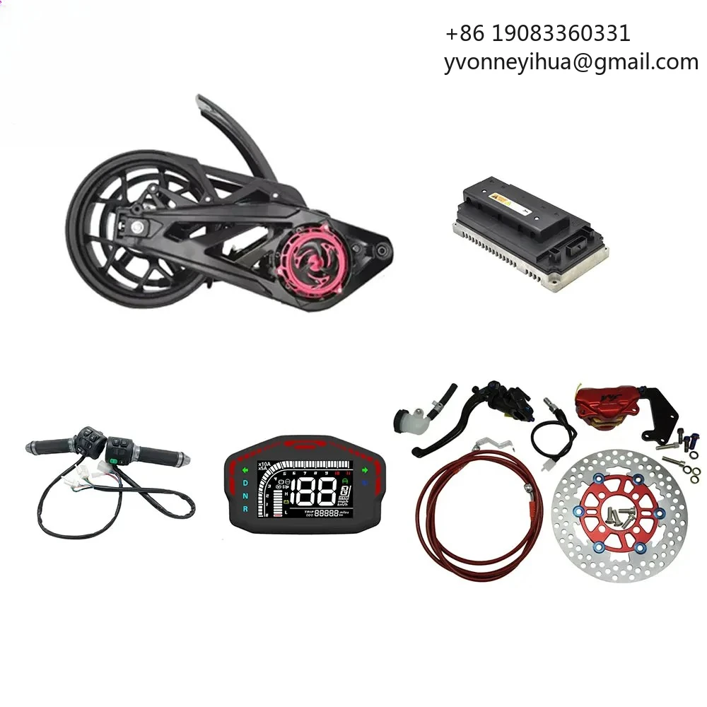 

QS 3000W 138 72V 100KPH Mid Drive Motor 12inch Assembly Kits with EM150SP Controller