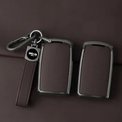 Metal Leather Car Key Case Protect Cover Shell For Mazda 3 Alexa CX30 CX-30 CX-5 CX5 CX3 CX-3 CX8 CX-8 CX9 CX-9 Accessories