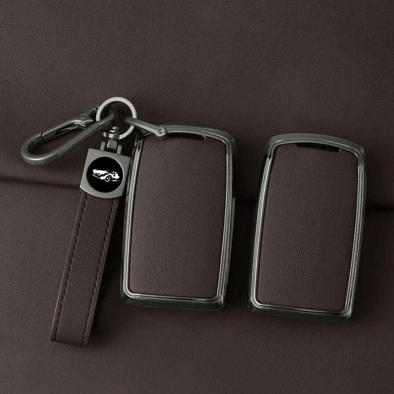 Metal Leather Car Key Case Protect Cover Shell For Mazda 3 Alexa CX30 CX-30 CX-5 CX5 CX3 CX-3 CX8 CX-8 CX9 CX-9 Accessories