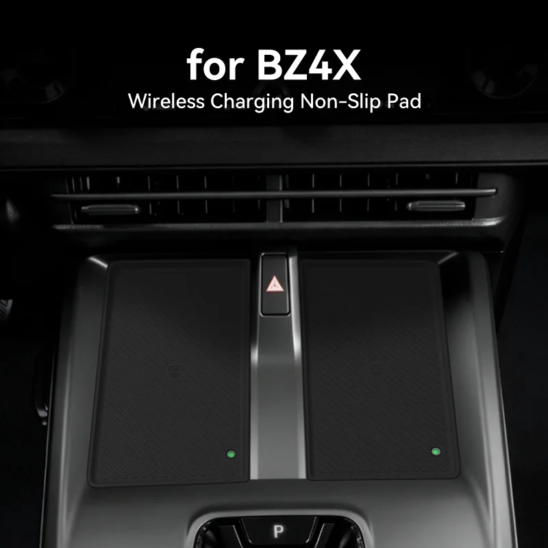 Tapete Antiderrapante de Carregamento Sem Fio para Carro Toyota BZ4X 2026, Suporte de Silicone para Console Central, Bandeja Antichoque e Antipoeira para Celular