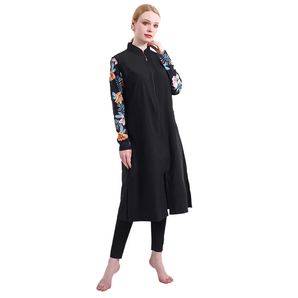3 pièces Burkini Femme Musulmane Maillot De Bain femmes musulmanes maillots De Bain imprimé pantalon Hijab Maillot De Bain modeste Islam Maillot De Bain maillots De Bain