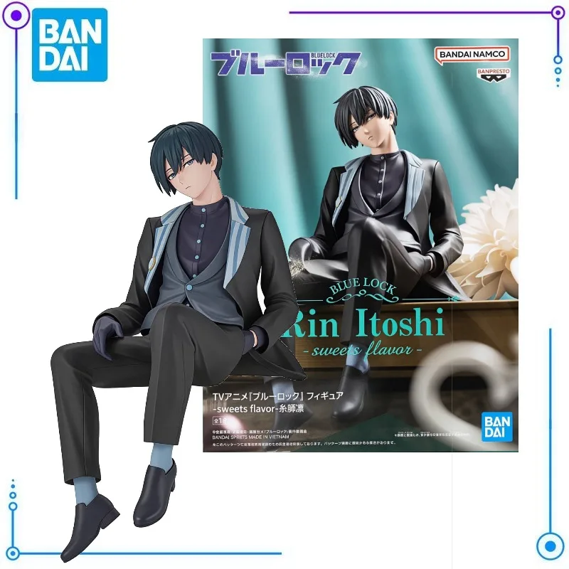 In Stock Bandai BLUE LOCK Rin Itoshi Sweets Flavor Mobile Doll Model Toy Collection Exquisite Accessories Anime Handmade PVC