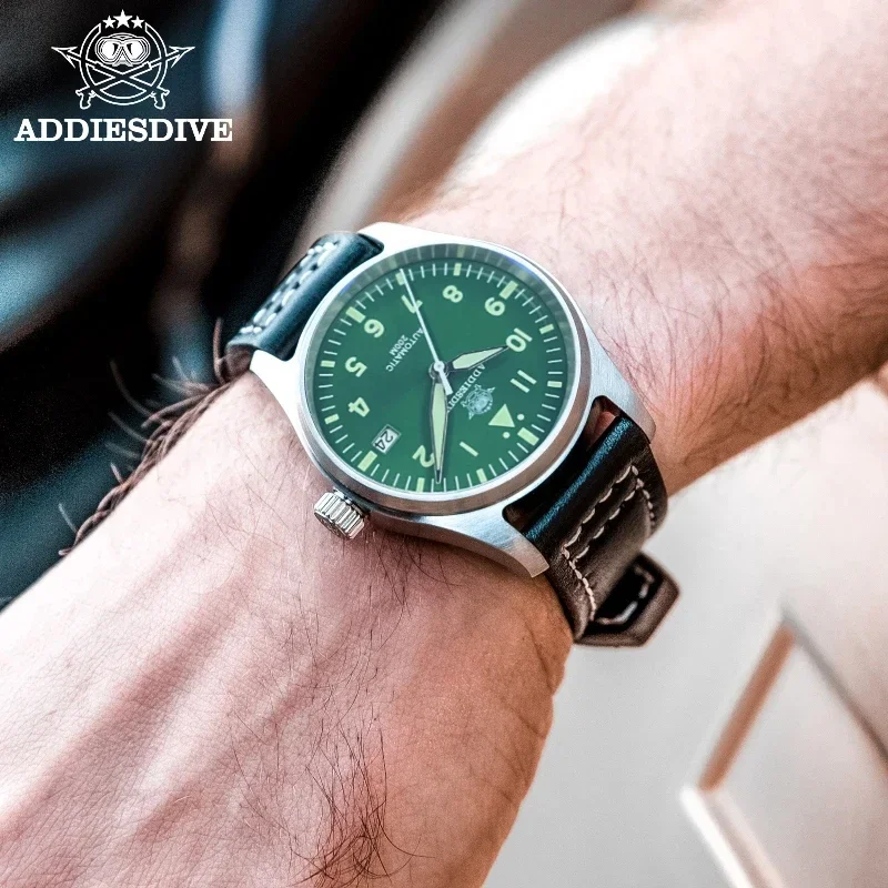 ADDIESDIVE Watches Man Hot Classic  39mm NH35 Automatic Waterproof Watches 200M Diving C3 Super Luminous relogios masculino