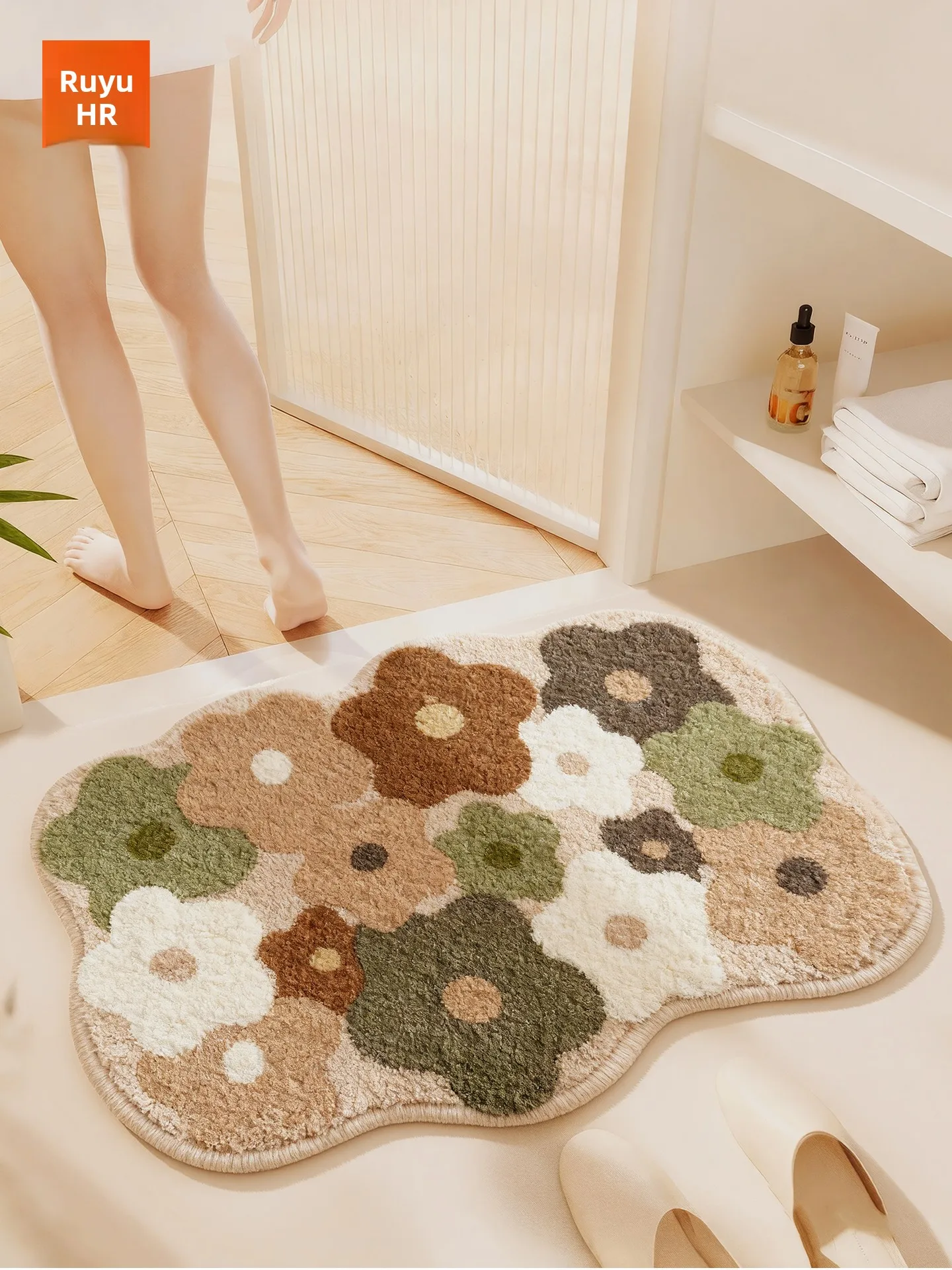 

Batoom Rug Thiened Woolen Batoom Mat Home Toilet Door Mat Anti-Slip Rug for Winter Use in Batooms And Toilets