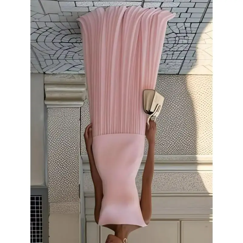 Conjunto de Dos Piezas de Chaleco de Punto sin Mangas de Color Sólido + Falda de Punto, Ropa de Mujer Estilo Europeo y Americano para Amazon