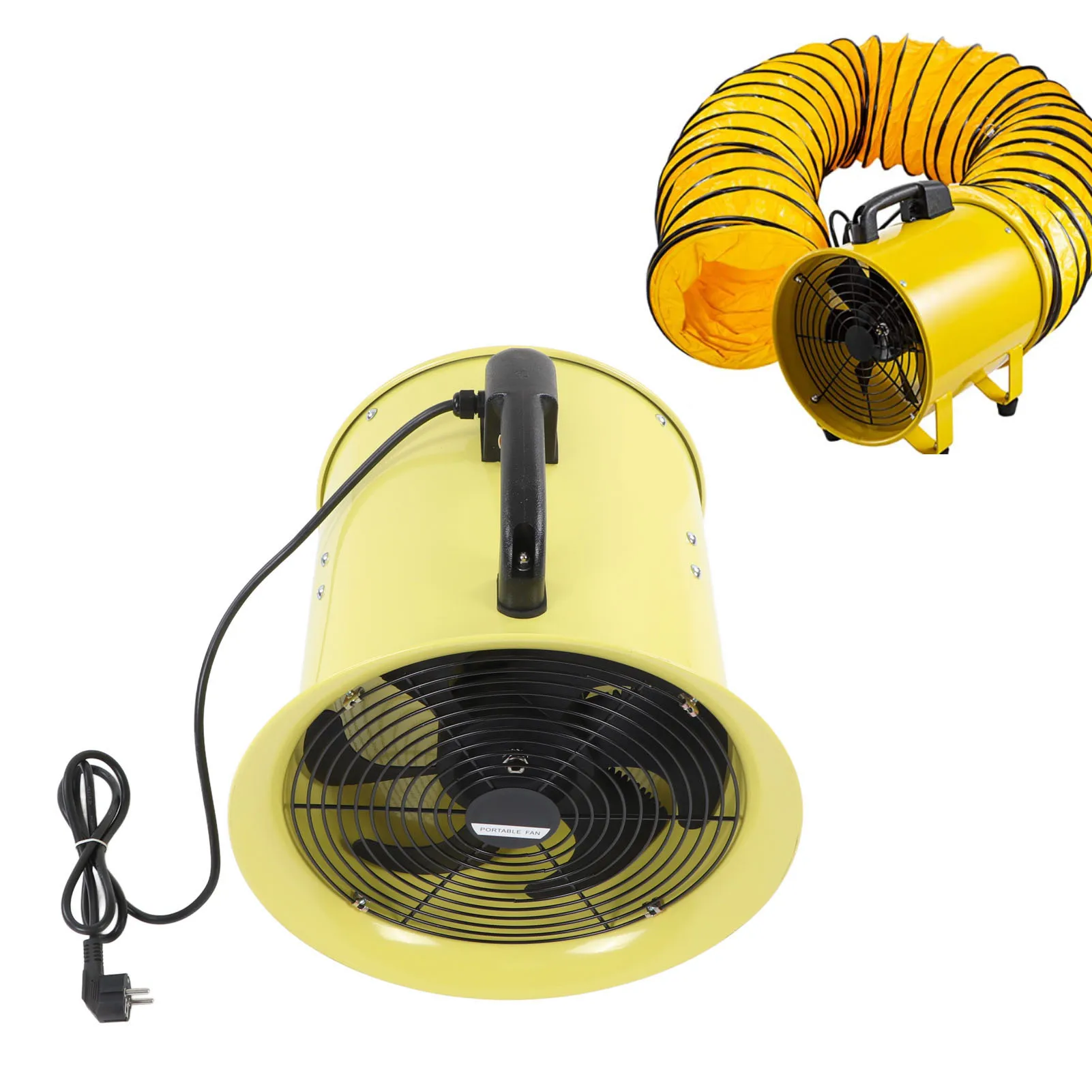 

Exhaust Fan Good Sealing Portable High Velocity Utility Blower 12in Rope Adjustable Large Capacity Output with 5m Hose for Home