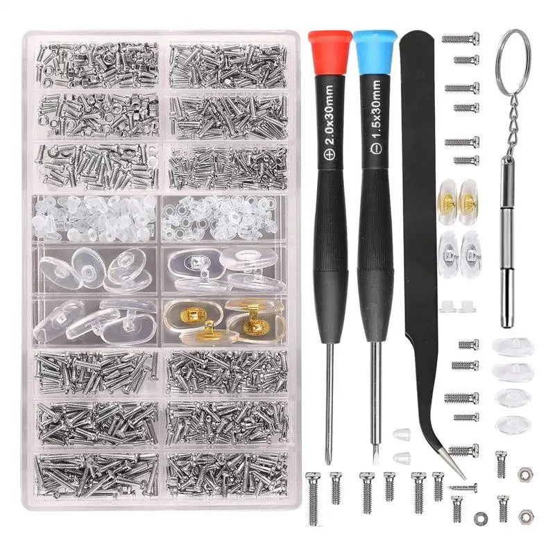 Eyeglass Repair Kit Stainless Steel Eyeglass Screwdriver Kit Rust-Resistant Eyeglass Replacement Tool For Frame Glasses Rimless