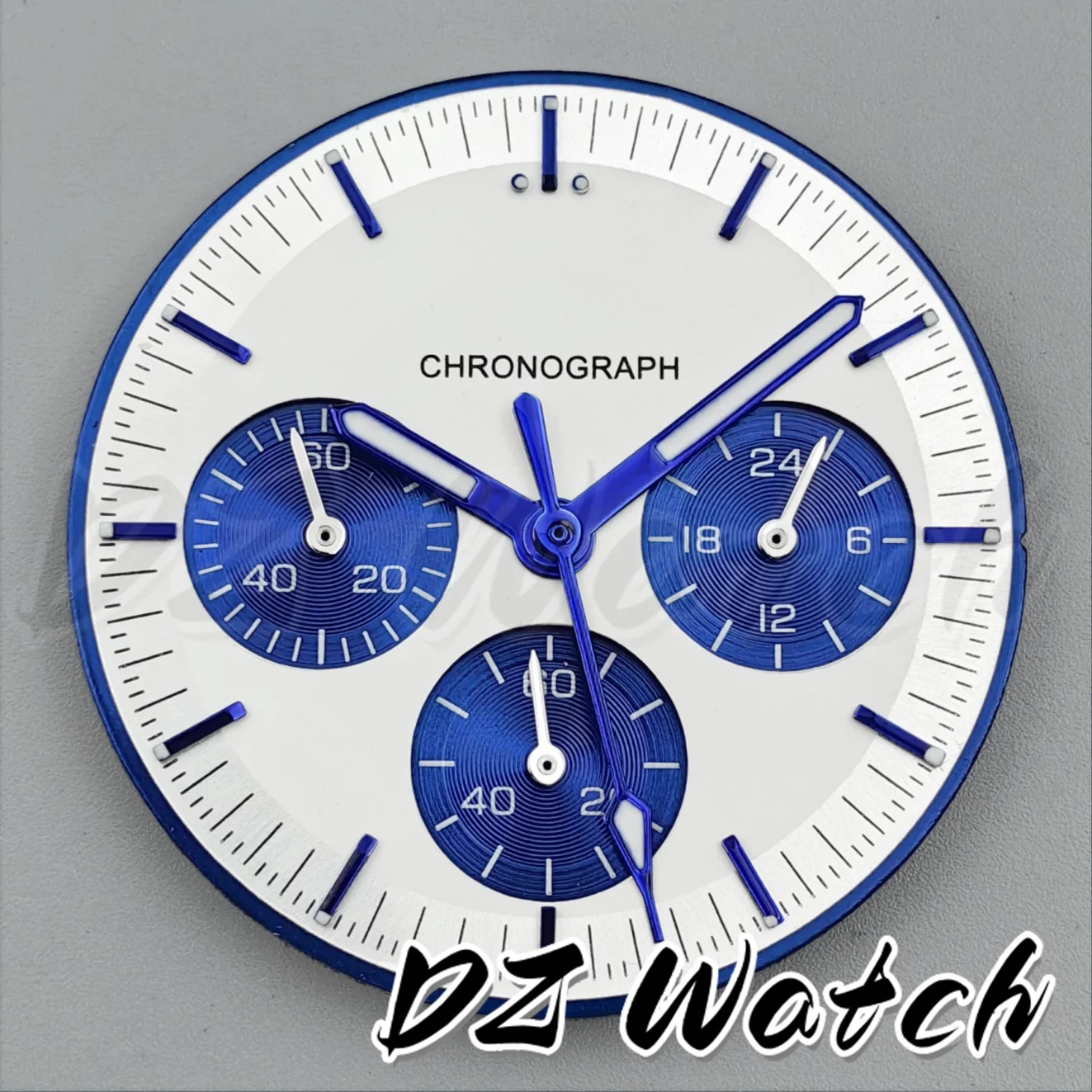 Black/Silver/Gold/Rose Gold Mark Edge 31.5mm Chronograph Dial With Hands For VK63A Men's Quartz Watch Replacement Modified Parts