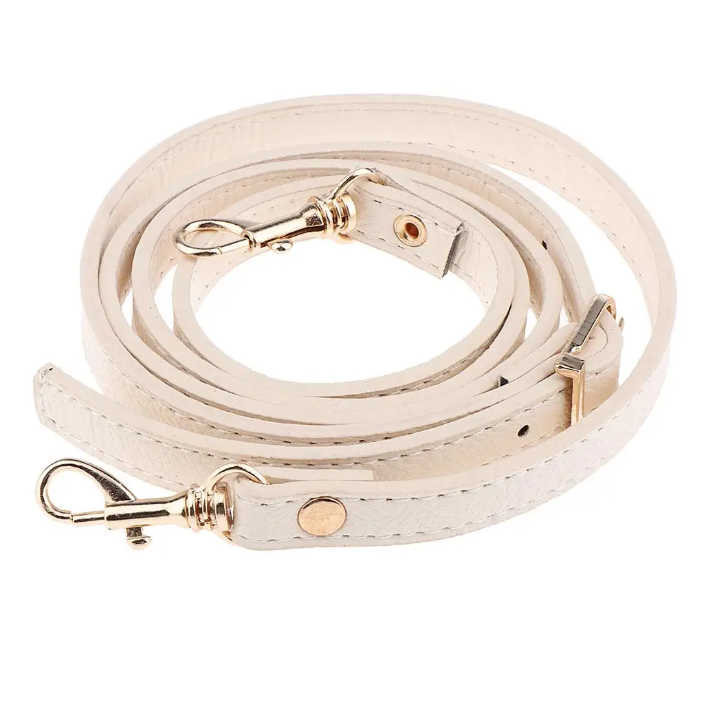 Adjustable Leather Shoulder Bag Strap Belt Replacement Lobster Clasps , Beige