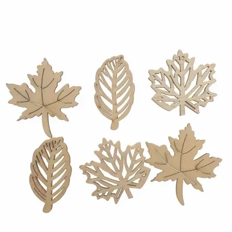 20pcs Unfinished Wooden Maple Fall Leaves Craft Blank Leaf Shape Cutout Thanksgiving Ornament for Thanksgiving Fall Party DIY