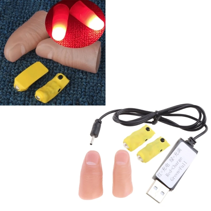 2PCS Funny Novelty Light-Up Thumbs LED Light Trick Props Fantastic Durable