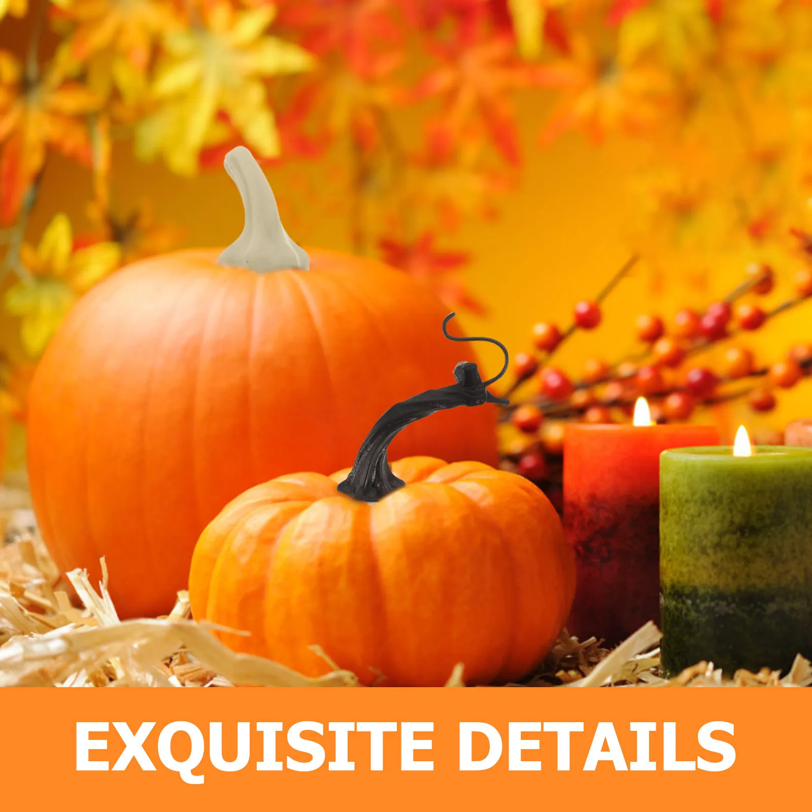 48Pcs Pumpkin Accessories Fake Plastic Pumpkin Stems Realistic DIY Halloween Thanksgiving Fall Party Decor Halloween Decor - view 4
