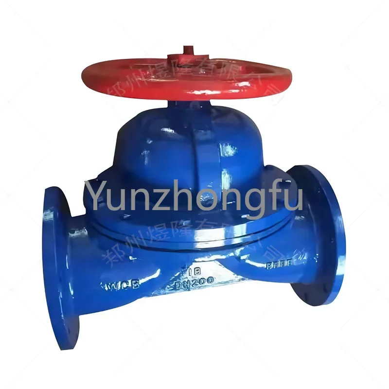 Pneumatic manual fluorine-lined diaphragm valve Cast steel corrosion-resistant and acid-base resistant flange cutoff diaphragm