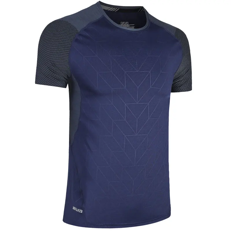 Mens Sport Tee Bodybuilding Gym Running Jogging Short Sleeves Fashion Patchwork Print Breathable Quick Drying Workout Shirts