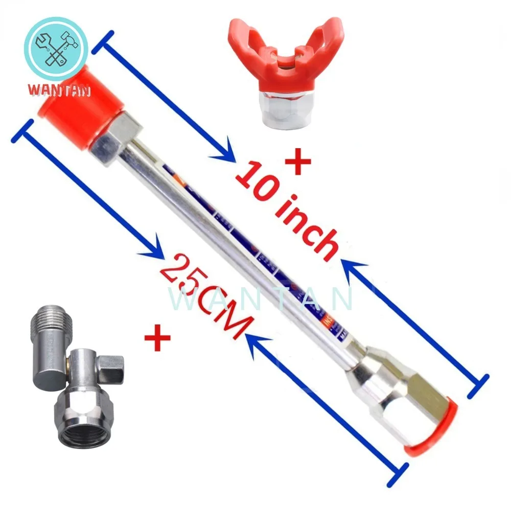 

10 Inch Airless Paint Spray Gun Tip Extension Pole Rod Tool and Swivel Joint for Titans Wagner Spraying Machine High Quality