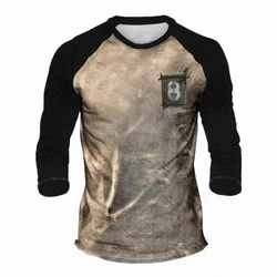 2023 New European and American 3D Printing Top Men's Fashion Long Sleeve T-shirt