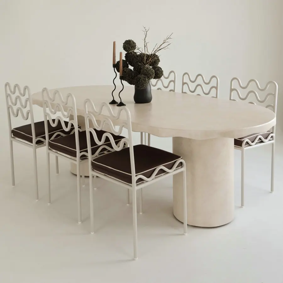 #a Luxury Commercial Furniture Metal Frame Wave Frame Hotel Wedding Dining Chair Velvet Upholstered Bedroom Dressing Table Chair