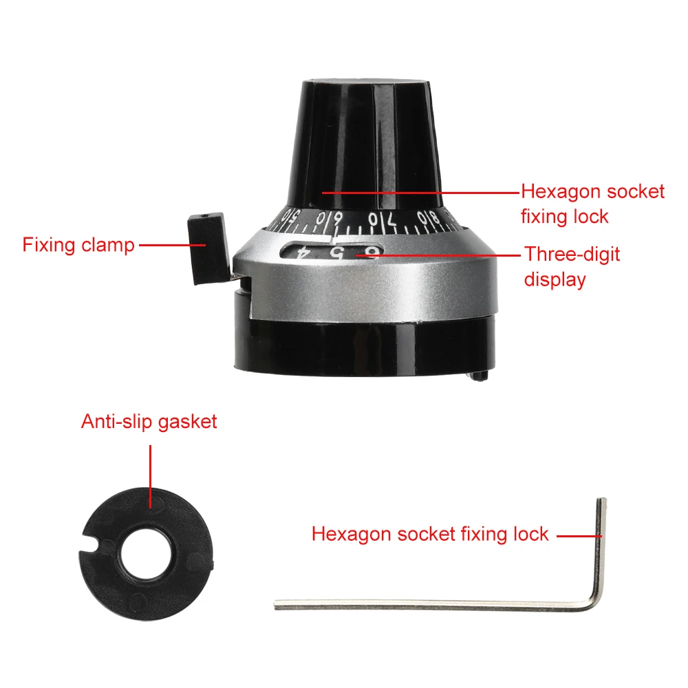 WXD3-13 3590S 4mm 6.35mm Potentiometer Precise Dial Knob Lockable Hat