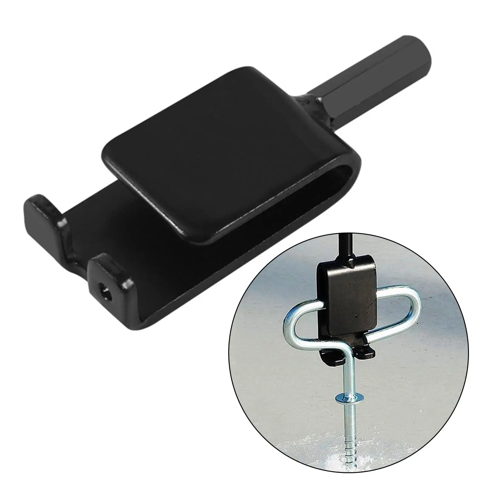 

Ice Anchor Drill Adapter Quickly Screw Nails Portable Strong Metal Ice Auger Adapter Shaft for Setting up Ice Fishing Shelter