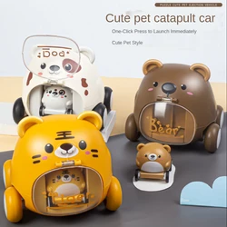 Brinquedos do carro para o bebê meninos interativo para catapulta carro urso cão tigre montessori crianças educacionais crianças presente de aniversário hobbies