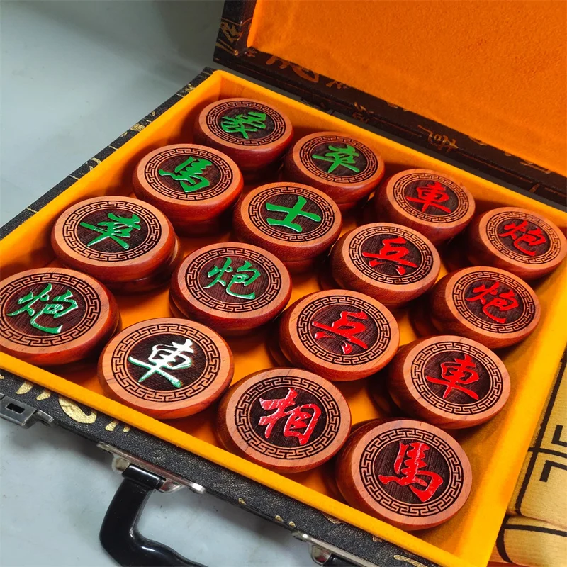 Hand Carved Rosewood Chinese Chess Set Premium Woodwork for Strategy Gaming