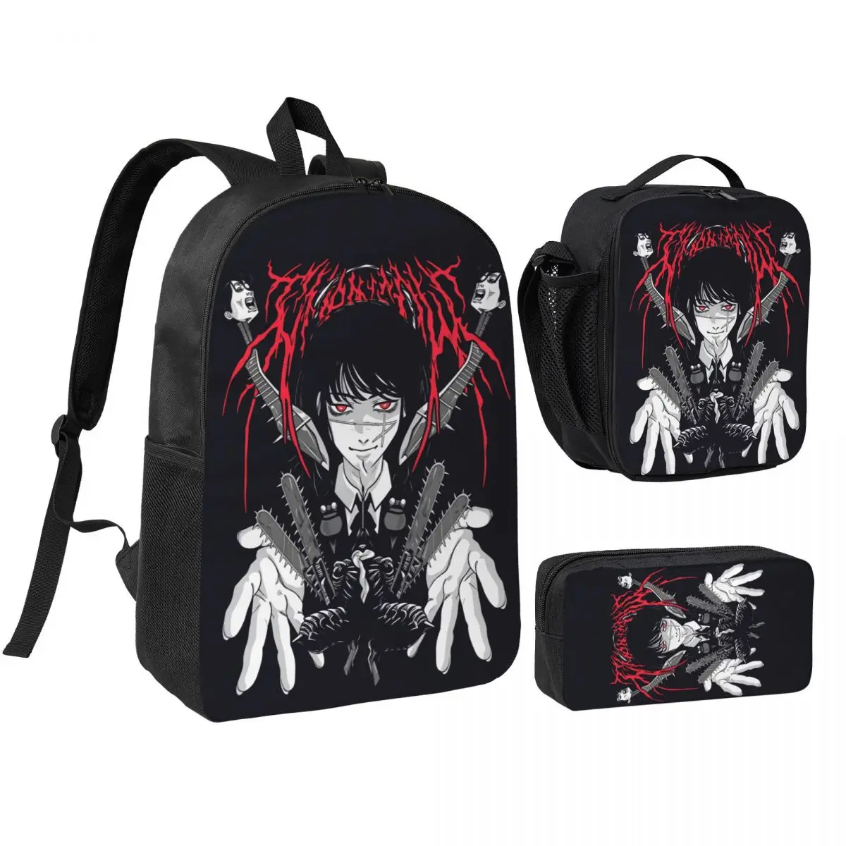 

Рюкзак Yoru Chainsaw Man в стиле аниме 3pecs/set для студентов Asa Mitaka, рюкзак, сумка для обеда, пенал