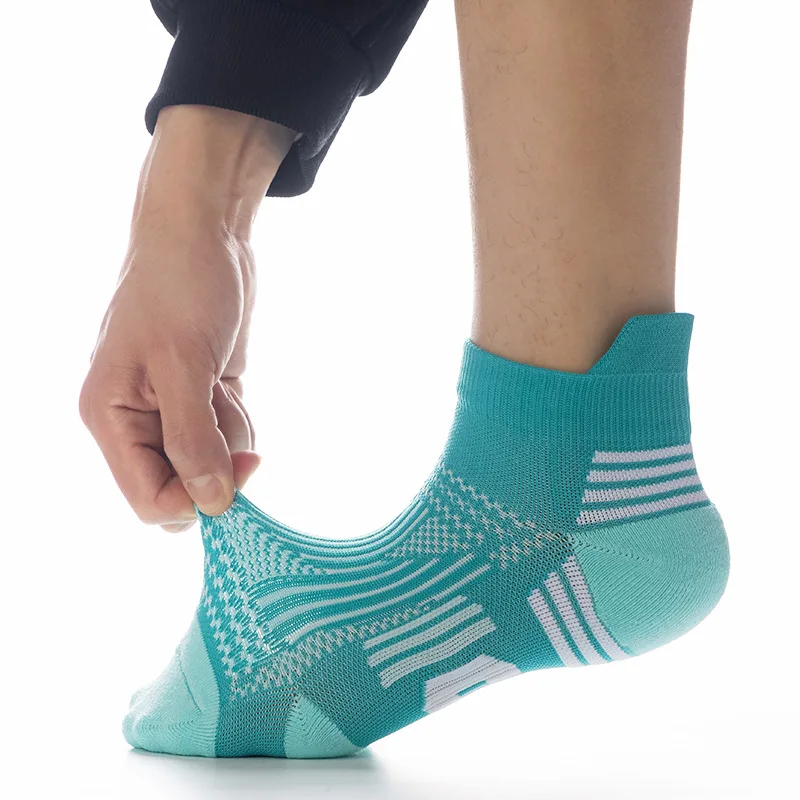 Professional Sports Marathon Ankle Socks Men/Women Athletic Breathable Fitness Running Compression Cushion Tab Low Cut Sock