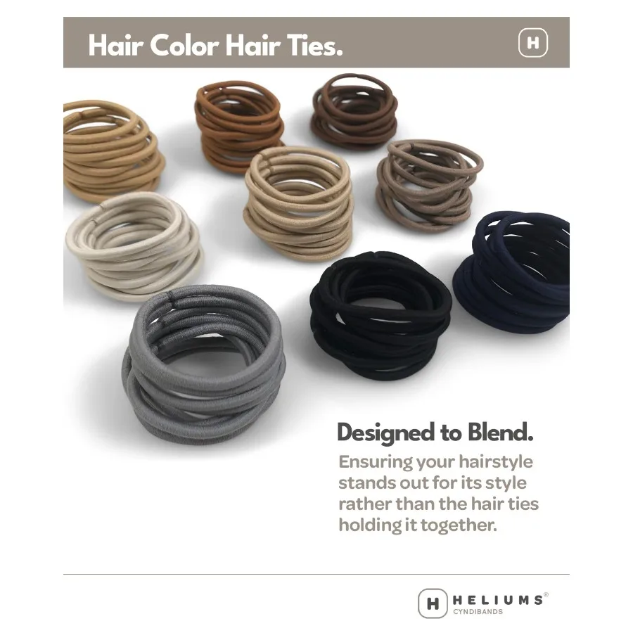 ربطات شعر مرنة من Cyndibands باللون البيج والأشقر - حوامل ذيل حصان خالية من الضرر مقاس 4 مم للنساء و24 عبوة من مطاط الشعر المطاطي المحايد #6