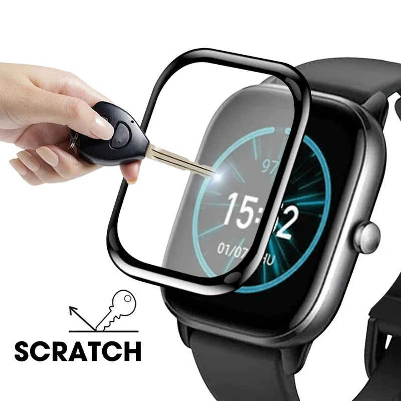 9D Tempered Soft Glass Watch Film For Amazfit BiP S U 3 Pro Screen Protector For amazfit gts 2 3 2E 2 4 mini GTR 2 2e glass