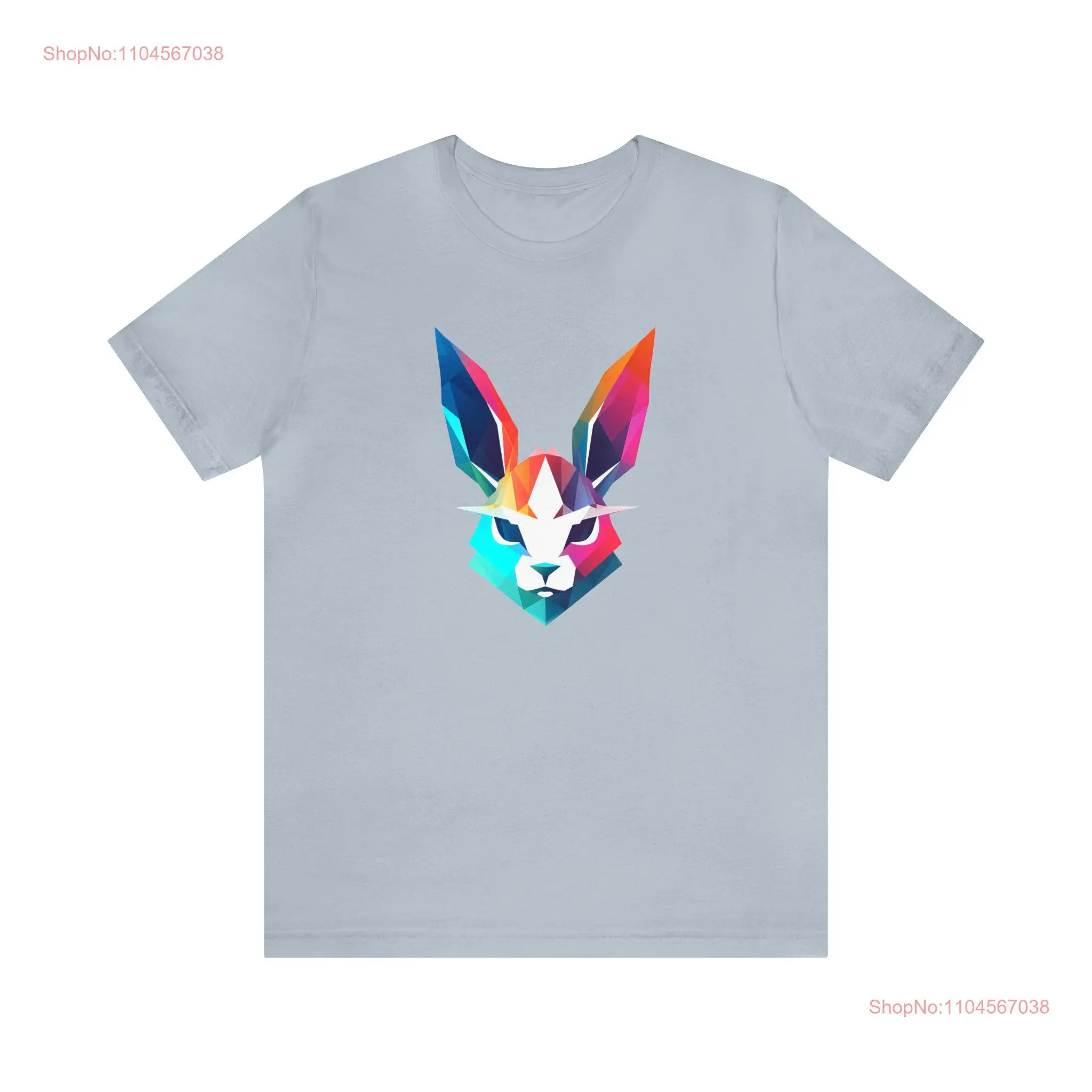 Fractal Rabbit Cotton T Shirt long or short sleeves