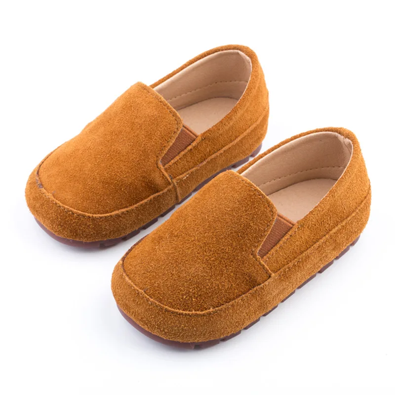 Round-toe British New Children\'s Moccasin Shoes & Autumn Baby Boys Soft Kids Fashion 2022 Simple Girls Casual Leather Shoes Flat