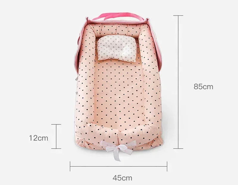 Portable Baby Newborn Sleeping Bed Nest Bedding Fence Removable Mattress Crib Playpens Cushion Bumper Travel Cot Bassinet