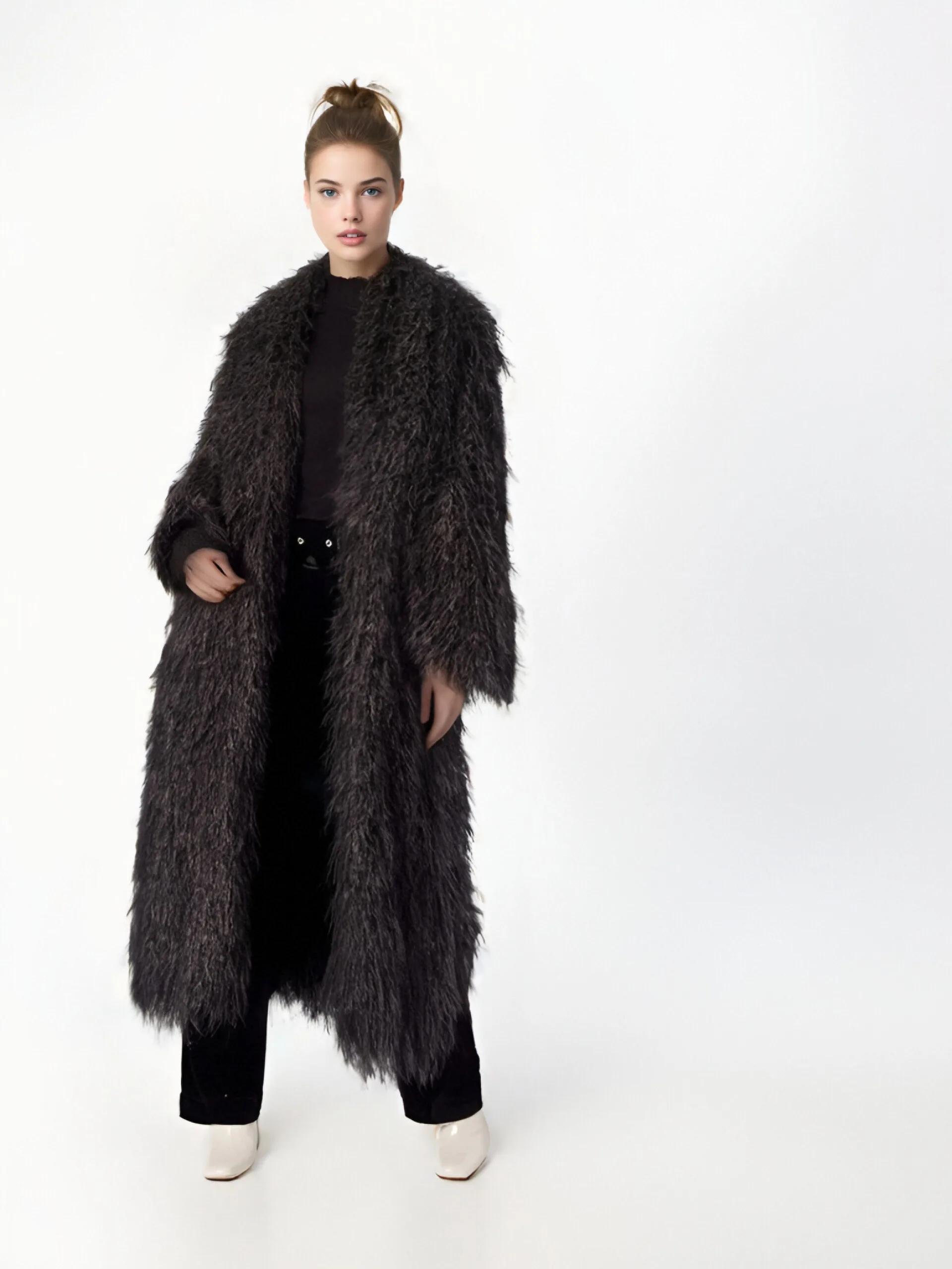 Hot Faux Beach Wool Fur Coat Long Faux Beach Wool Soft And Comfortable Warm Multi-Color Optional Women\'s Faux Fur Coat