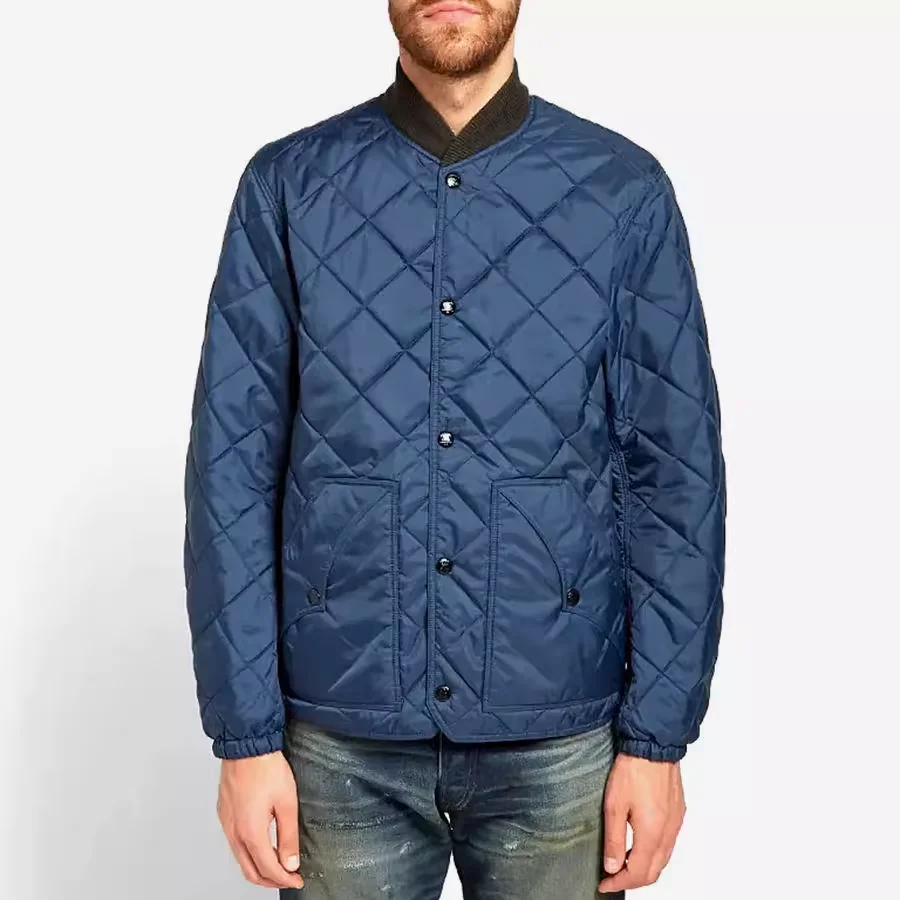 RL diamond quilted cotton jacket, Kimura Takuya western denim embroidered jacket, reversible