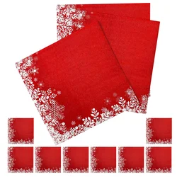 20 Blatt Weihnachtsservietten, Tischdekoration, Gästehandtücher, Dekorationen, Party-Mittelstück, Papier, Schneeflocke, Krippenornamente