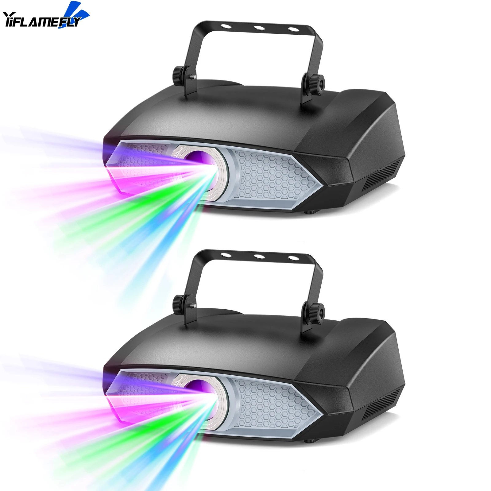 

Yiflamefly 2Pcs Animation DJ 3D Animation with Bluetooth APP Sound Activated DMX Light Great for Wedding Party Disco Lights Bar