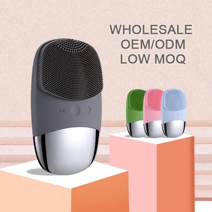 Brosse de nettoyage du visage électrique manuelle, nettoyeur de visage sonique en Silicone, nettoyage en profondeur des pores, masseur de peau, dispositif de brosse de nettoyage du visage