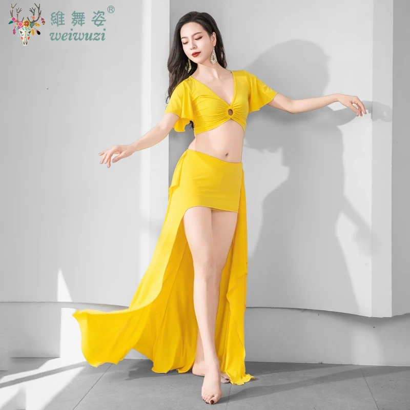 

Новый комплект костюмов для танца живота для женщин, мягкая и удобная тренировочная одежда для девочек, тренировочный костюм для восточного танца живота