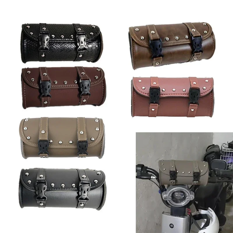 Motorcycle Bag Mini Retro Synthetic Front Forks Tool Bag Luggage SaddleBag Universal for Harley Honda Yamaha Cafe Racer Custom