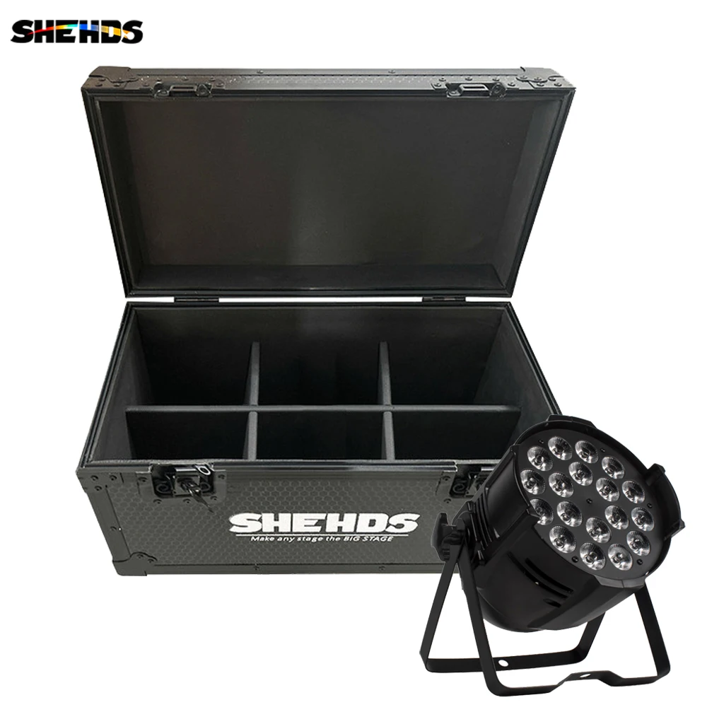 

Flight Case With 6 Pieces LED Par 18x18 6in1 RGBWA+UV Lighting Aluminum Housing Exterior Housing For professional stage & dj