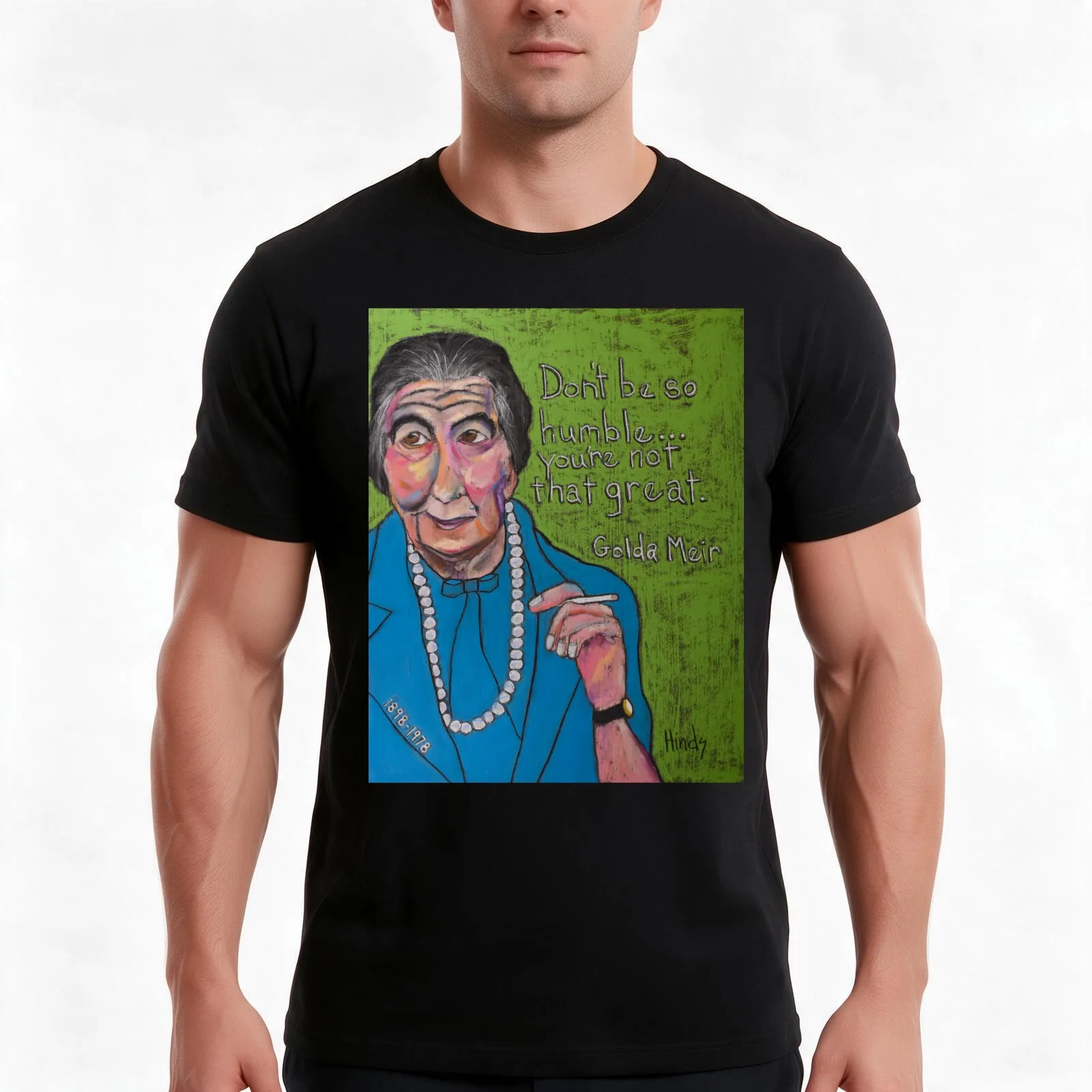 GOLDA MEIR T-Shirt, Summer Casual Cotton Tee, Oversized Streetwear Tops, Vintage Graphic Print, Loose Fit Short Sleeve