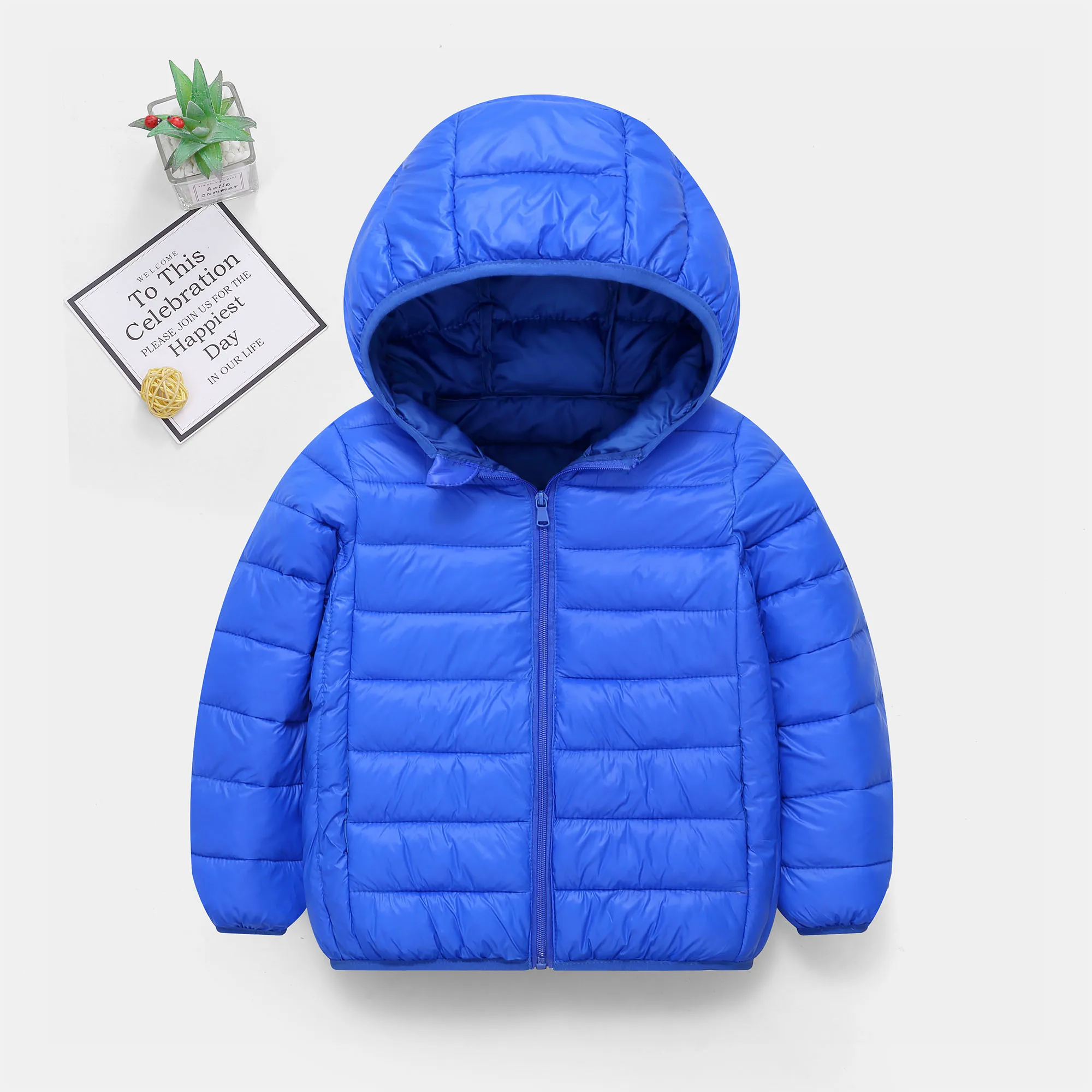7-16 Years Kids Lightweight Downcoat Autumn Winter Teen Boys Girls Solid Zipper Hooded Down Cotton Jacket Children Warm Snowsuit - Image 4
