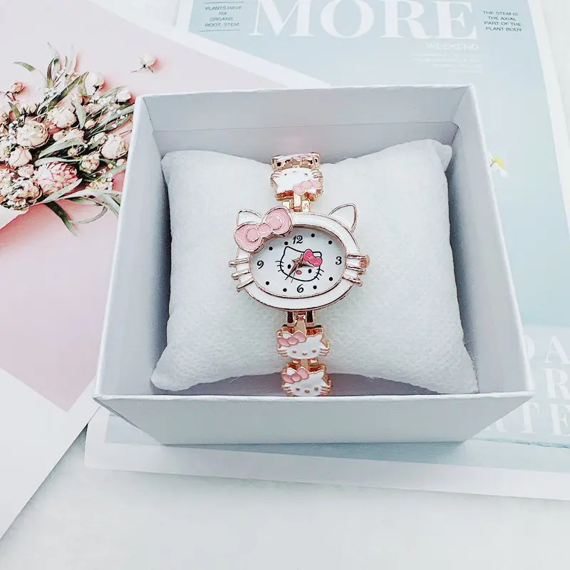 Sanrio Cartoon Cute HelloKitty Waterproof Electronic Watch Female Student Sweet Bow Anime Accessories Girlfriend Gift Women Gift