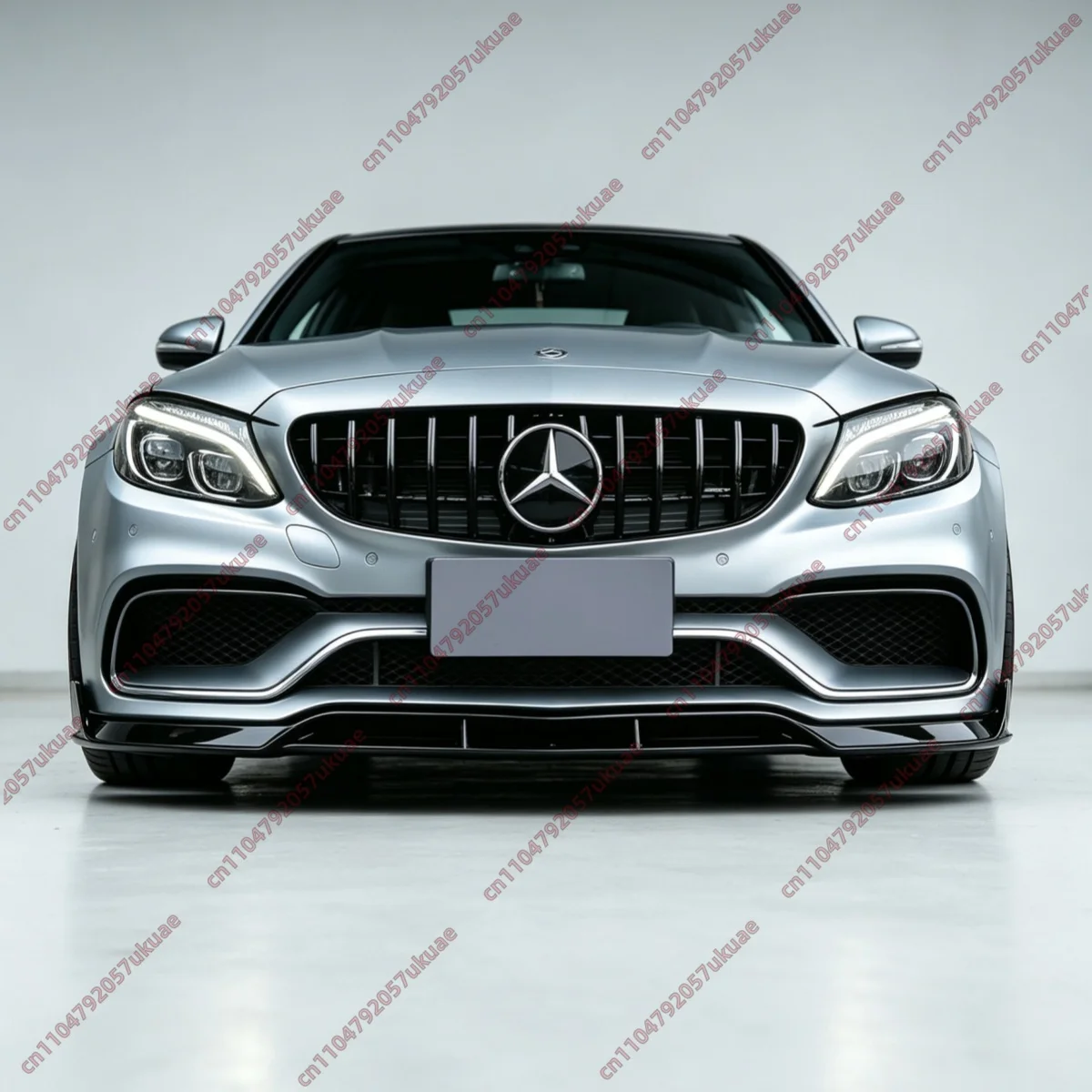 Frontstoßstangenlippe für Mercedes Benz C-Klasse W205 S205 C63 C63s AMG 2015-2021 Splitter Spoiler Diffusor ABS Hochglanz Schwarz Karosserie-Kit