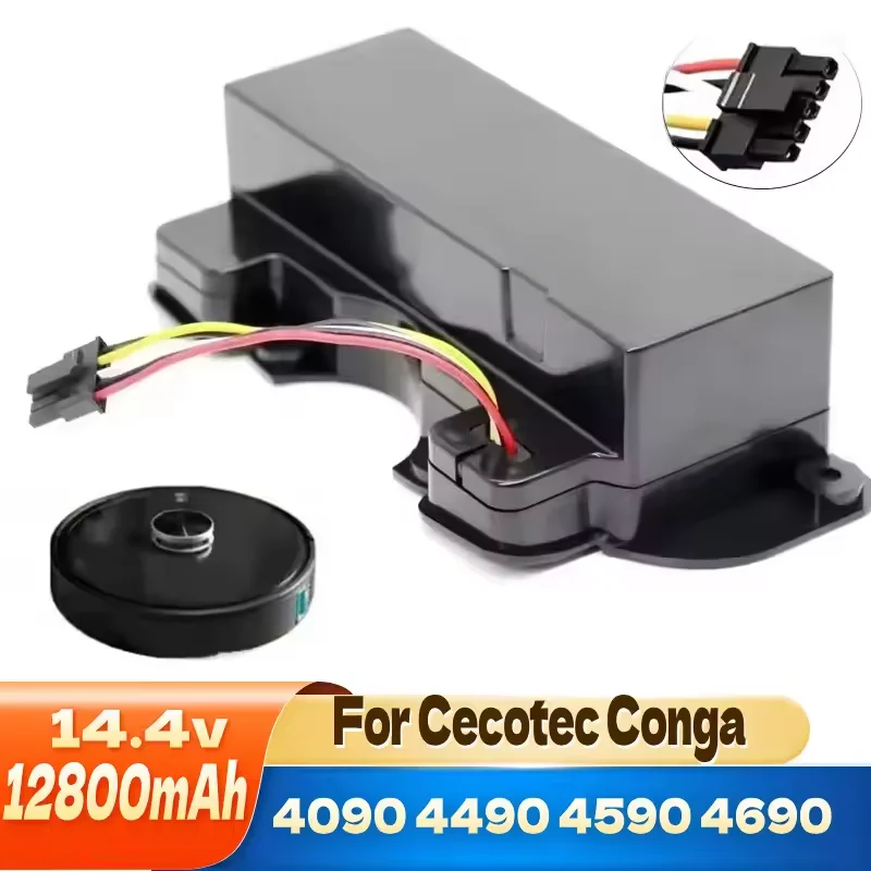NEW Replacement Battery For CECOTEC CONGA 4090 4490 4590 4690 Robot Vacuum Cleaner Accessories Spare Parts Tool 14.8V 12800mAh