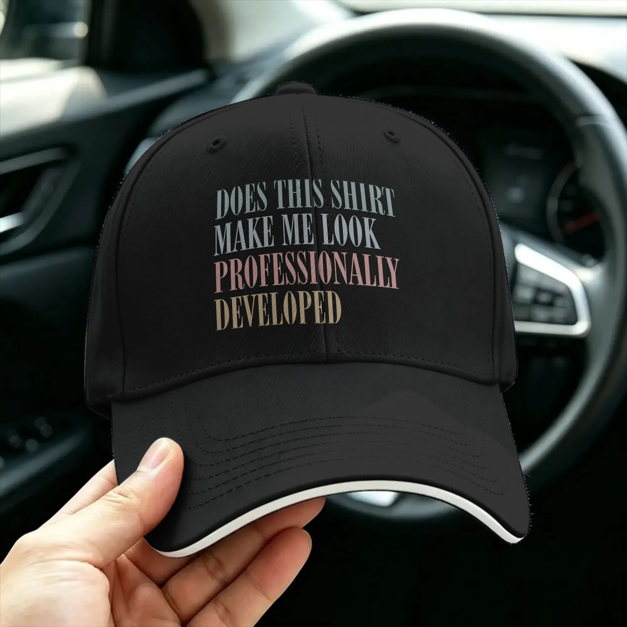 Does This Make Me Look Professionally Developed Casual Baseball Cap Summer  Trucker Hat Hot Sale Hunting Retro Baseball Caps