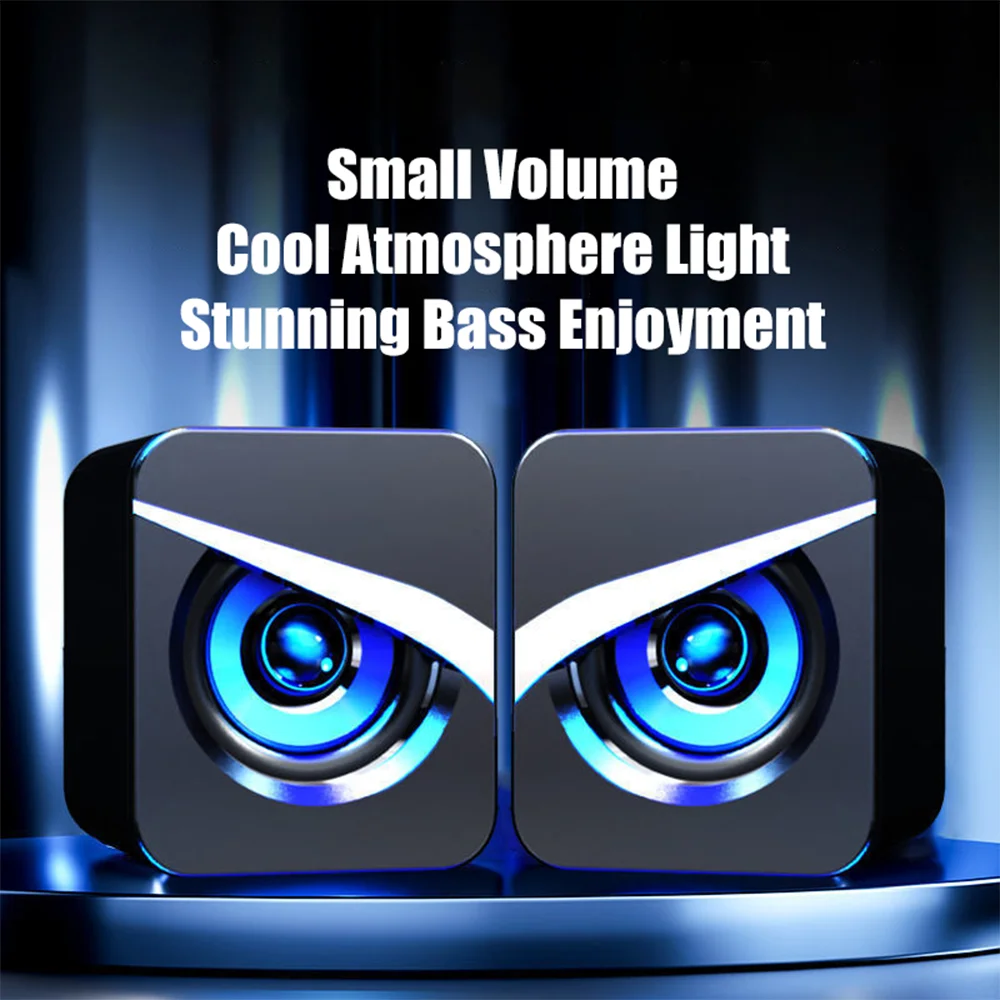 

Computer Speakers PC Sound Box HIFI Stereo Audio Microphone USB Wired Caixa De Som With LED Light For Desktop Computers Laptop