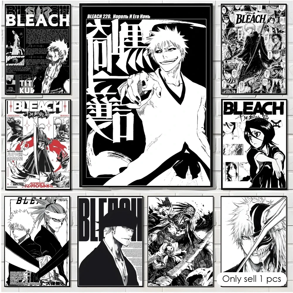 Anime B-Bleach Poster Decorative Wall Art Stickers Mural Photo Print for Home Living Room Hallway Decor