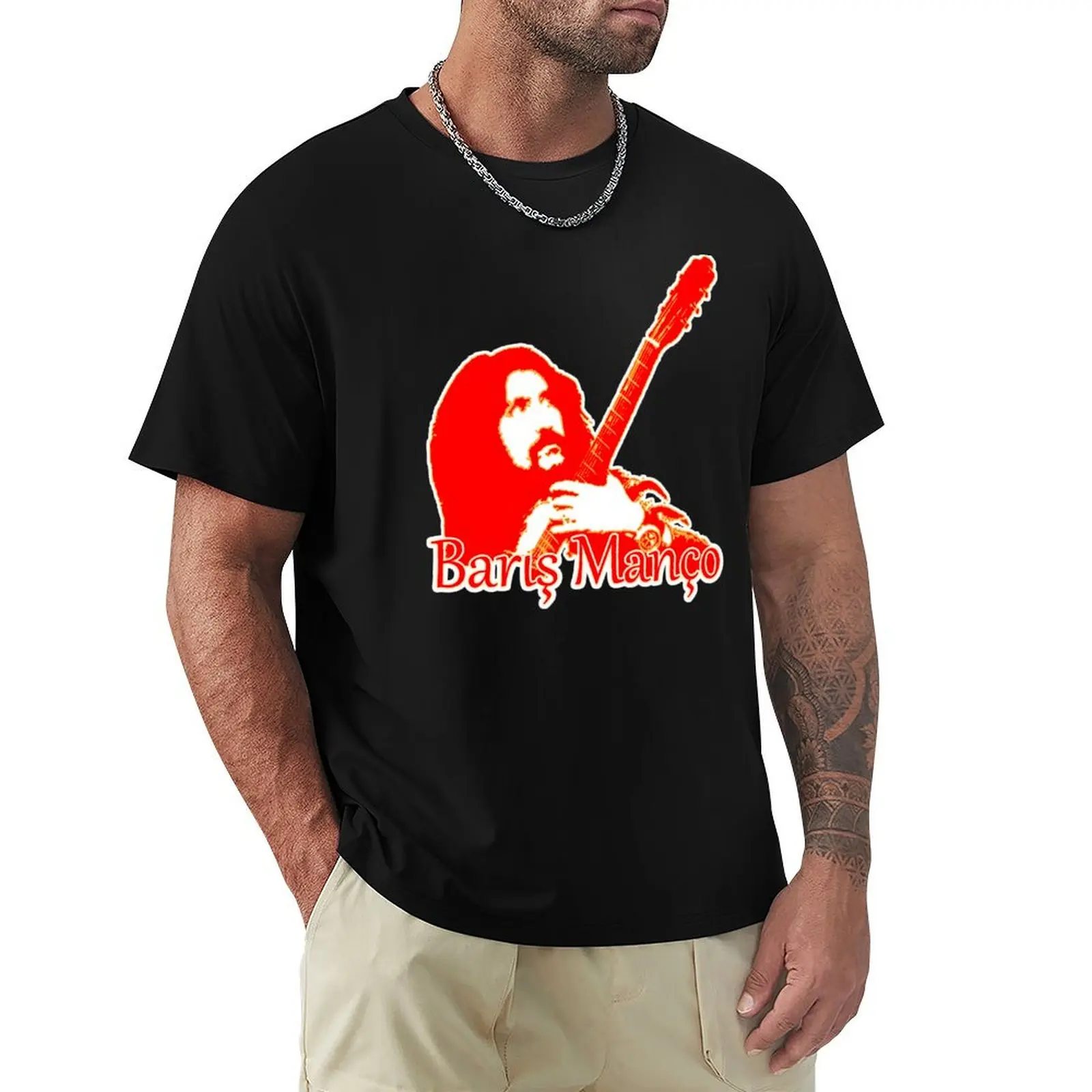 HD. Bar?? Man?o Turkish Rock King T-Shirt Fashion Print Casual Short Sleeve